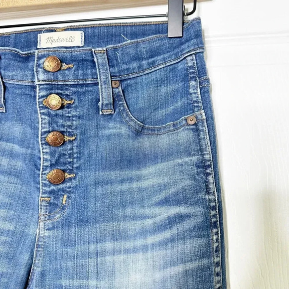 Madewell Size 26 10" High-Rise Skinny Jeans Chewed-Hem Edition Button Fly - Picture 2 of 5